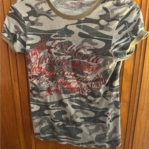 Coca-Cola Camouflage Tee with Red Logo